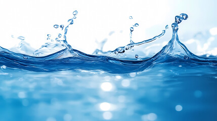 Blue Water Ripples on White Background