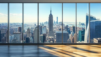 Panoramic city view from high-rise office