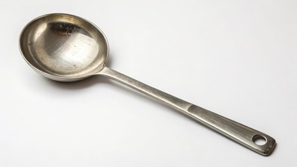 Silver Spoon on White Background