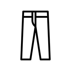 Minimalistic Black Line Illustration of Pants Icon on White Background