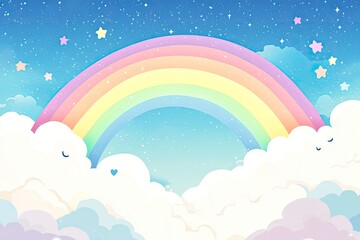 Pastel Rainbow Sky Scene