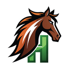 Majestic Horse Logo Letter H Vector Graphic for Design Concepts