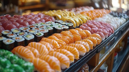 Wide array of sushi and rolls