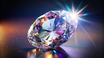 Sparkling Gemstone on White Background