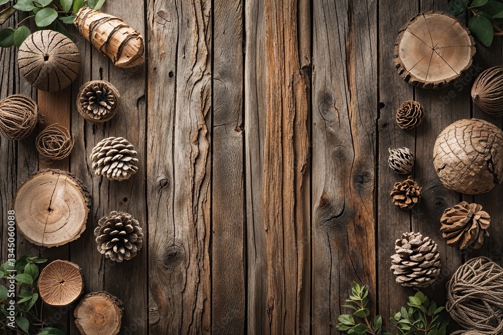 Poster rustic wood texture background featuring natural decorative elements for design use