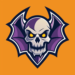 Gothic Skull and Bat Vector Illustration with Intricate Details