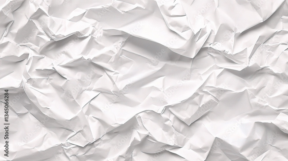 Poster crumpled white paper texture for background or design use