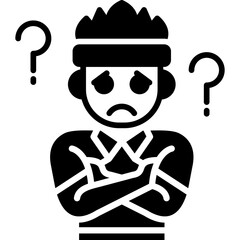 Hesitate Icon Vector Element