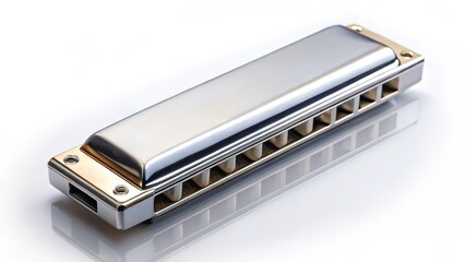 Harmonica on White Background