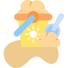 Sand Bucket Icon Vector Element