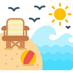 Beach Chair Icon Vector Element