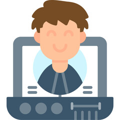 Online Man Icon Vector Element