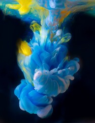 Acrylic colors in water. Abstract background. Generated image