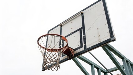Basketball Hoop on White Background