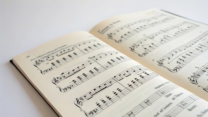 Naklejka premium Sheet Music on White Background