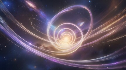 Obraz premium Glowing Galaxy with Luminescent Spiral Energy Trails