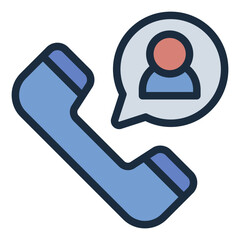 Friendship phone call filled line icon for staying connected
