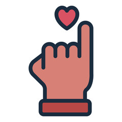 Obraz premium Pinky promise filled line icon for trust and lifelong friendship