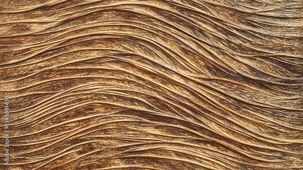 Aufkleber textured abstract background with flowing lines resembling natural patterns in warm brown tones