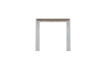 A rectangular window frame from the facade of an 18th-century building is isolated. The frame has a classical architectural style with clean lines and a weathered appearance.