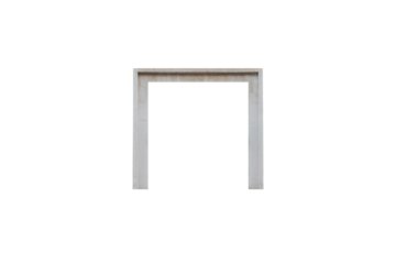 A rectangular window frame from the facade of an 18th-century building is isolated. The frame has a classical architectural style with clean lines and a weathered appearance.