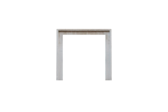 A rectangular window frame from the facade of an 18th-century building is isolated. The frame has a classical architectural style with clean lines and a weathered appearance.