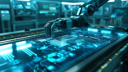 artificial intelligence AI research of robot and cyborg development for future of people living. Digital data mining and machine learning technology design for computer brain.