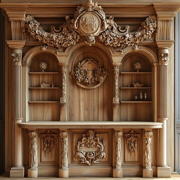 Beautiful Classic Library with Warm Wooden Paneling and Sunlight Reflection Picture