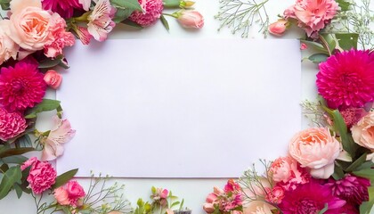 Obraz premium Floral wedding welcome board banner, copy space on white background