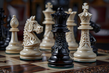 Intricate Game of Strategy: A High-Stakes Battle of Mind and Tactics on a Traditional Chessboard