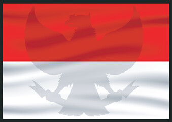 vector illustration of a Indonesia flag