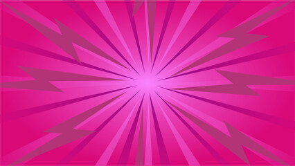 Fototapeta premium Pink radial burst background with lightning bolt