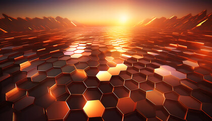 Obraz premium abstract background with cube hexagon