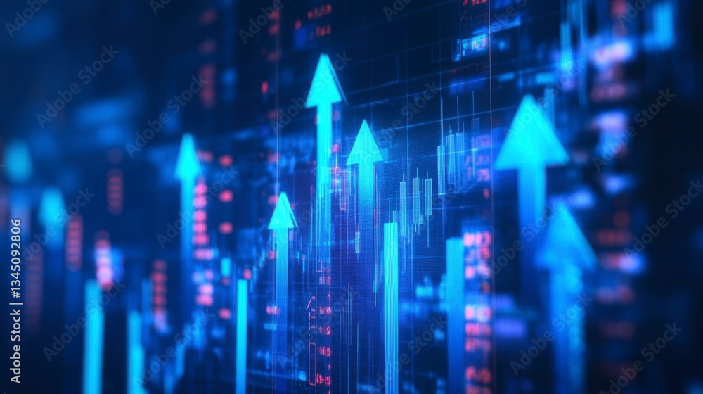 Aufkleber abstract digital display of growing financial data