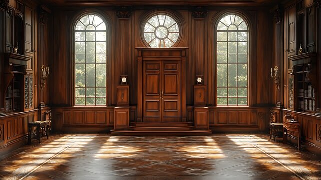 Classic Luxurious Interior with Ornate Woodwork and Majestic Ambiance Picture