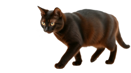 high quality black cat walks isolated on transparent background and 