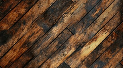 Obraz premium Diagonal wooden planks showcasing intricate patterns and natural grain texture