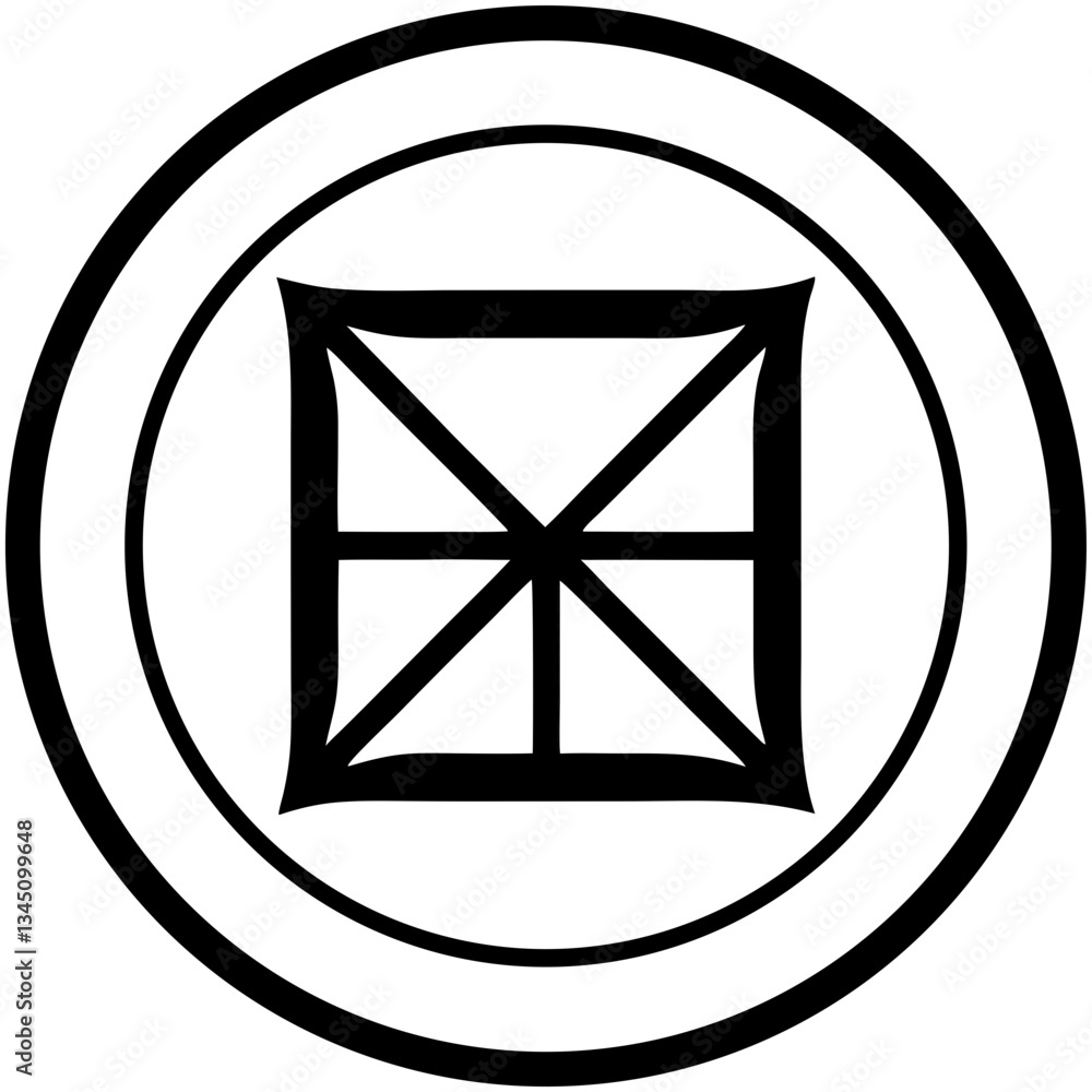 Poster a minimalistic abstract pattern with a unique design, featuring concentric circles vector illustrati
