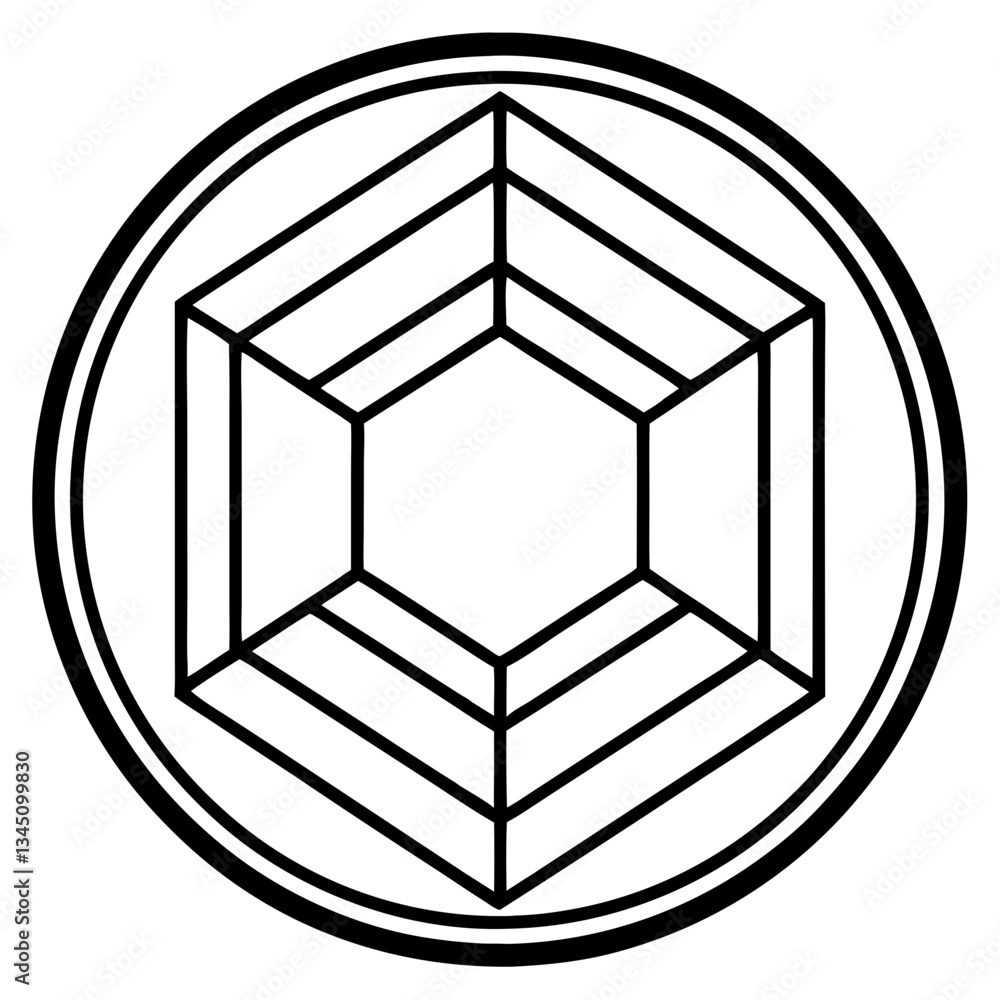 Poster an abstract geometric design composed of interlocking shapes vector illustration