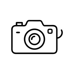 Camera illustration in minimalistic style on white background  