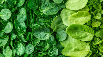 Fresh Spinach And Swiss Chard Leaves Closeup