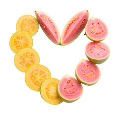 Naklejka premium Guava Heart Fresh Fruit Healthy Eating