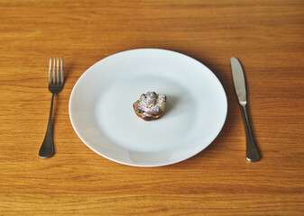 Festive Easter Cake with Cutlery on a Plate
