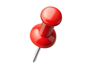red push pin isolated on transparent background