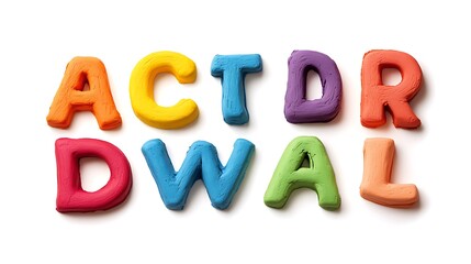 Naklejka premium Alphabet made from plasticine letters isolated on a white background.