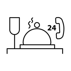 Room Service – Convenient In-Room Dining for Guests with Editable Stroke