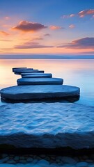 Serene Sunset Stones: Steps to Tranquility