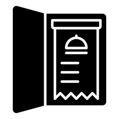 Restaurant bill glyph solid icon