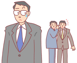社会問題のイラスト - 誹謗中傷・風説被害・噂・社内ハラスメント