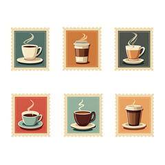 Obraz premium vintage coffee stamp collection